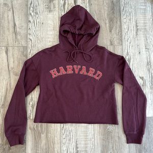Harvard fleece-lined cropped hooded sweatshirt / hoodie worn once, SUPER SOFT!!!